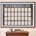 Resurhang 143 Pcs Pastel Gingham Student Work Display Bulletin Board Set
