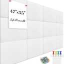 Large Office Cork Board Alternative - 47"x35"12 Pack Felt Wall Tiles Self-Adhesive Safe Removable No Damage for Wall Pin Board Tack Board Felt Cork Board for Walls or Office 48 x 36 White