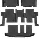 AIPOIL® Floor Mats & Cargo Liner Set for 2013-2021 Nissan Pathfinder 7 Seats & Infiniti QX60 7 Seats All Weather Protection TPE Anti-Slip Automotive Full Set Custom Car Mats Accessories - Black