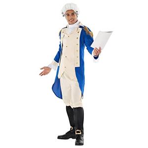 Morph George Washington Costume For Adults With Wig - Colonial Men’s Costume - Historical Dress Up Outfit,X Large