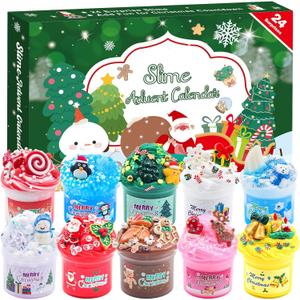Slime Advent Calendar 2025 Kids, Christmas Countdown Calendars 24 Days of Surprises with Slime Kit Funny Gifts for Toddler Kids Teens Girls 4 5 6 7 8 9 10 11 12 Year Old