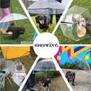 Clear Dog Umbrella for Small Dogs, Doggie Umbrella with Leash, Keeps Pet Dry for Rainy Walk/Potty Trip, Puppy Rain Umbrella, Self-Assembly