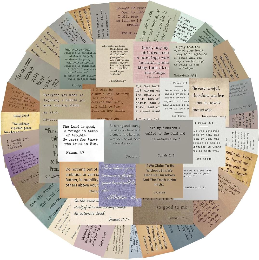 2 x Anwyll 180Pcs Bible Verse Stickers - Vintage Inspirational Christian Stickers Bible Journaling Sticker Self Adhesive Religious Scripture Sticker Jesus Faith Label for Study Supply Planner(3Pcs/Each)