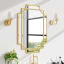 Bathroom Mirror for Wall Gold Farmhouse Wall Vanity Mirror for Over Sink Wood Framed Beveled Mirrors Deco20 * 28IN/Gold