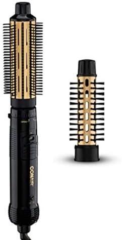 Conair 2-in-1 Hot Air Curling Combo, Includes 1.5-inch Curl Brush and 1-inch Aluminum Bristle Brush