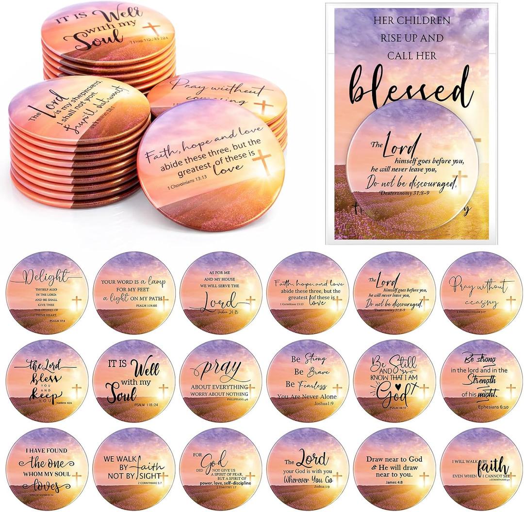 Meanplan Mother's Day Mirrors Christian Gifts Bulk Religious Bible Verse Makeup Compact Mirrors for Women Church, 18 Styles
