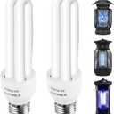 2 Pieces Bug Zapper Light Bulb 2U Type E27 20W Replacement Bulbs Compatible with Homesuit, Keuomy, Yluces, Yissvic, Powify and Other Models Bug Zapper