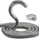 TOMOON 12ft Universal Washing Machine Drain Hose Extension with Clamp - Industrial Polypropylene Corrugated, Fits Most Home Washers, Ultra Flexible & Leak-Proof