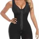 Fajas Colombianas Shapewear for Women Tummy Control Post Surgery Full Body Shaper Butt Lifter with Zipper Crotch (XX-Large, Black)