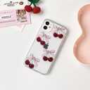 Lovmooful Compatible for iPhone 11 Case Cute Clear Cherry Bowknot with Aesthetic Design for Girls Women Soft TPU Shockproof Protective Girly for iPhone 11 Case-Four Bows