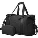 Expandable Travel Duffle Bag, Waterproof Weekender Overnight Bags for Women Men Hospital Bag for Women Labor Delivery Carry on Bag with Toiletry Bag for Travel Gym Airplanes(Black, Large)