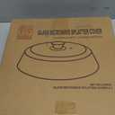 10in Glass Microwave Splatter Cover for Food with Silicone Mat, 10in Glass Microwave Plate Lid with Vent Holes & Easy-Grip Handle, Dishwasher Safe, No Plastic, Food Grade