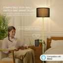 Gold Floor Lamps for Living Room, Modern Bright Standing Lamp, Black Lamp Shades, Foot Switch, Simple Pole Lamps Corner Lamp for Bedroom,Office, Living Room, Den, Black Living Room Lamp (No Bulb)