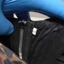 Women's Vintage Strapless Open Back Boned Mesh Bustier Zip Back Corset Bodyshaper Crop Top (6-8, Leopard) L