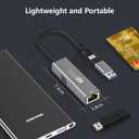 tiavalmax USB C to Ethernet Internet Adapter 5Gbps, 2-in-1 Aluminum USB 3.0 Type A/ Type C to RJ45 LAN Network Adapter Compatible with Nintendo Switch, Smrtphone, Laptop, PC, MacBook, Windows, macOS, Linux