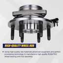 KUSATEC 515096 2PCS Front Wheel Bearing and Hub Assembly Fit For Cadillac Escalade ESV EXT, for Chevy Avalanche/Silverado Suburban 1500/Tahoe, GMC Sierra 1500 Yukon XL, 6 Lugs w/ABS
