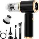 Handheld Car Vacuum Portable Cordless, 20000PA High Power 4 in 1 Vacuum Cleaner & Air Duster & Air Blower with 4000mAh Brushless Motor and Multi-Nozzles for Car (20000 PA-Black)