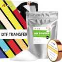 A-SUB DTF Transfer Film and Powder Kit - 30 Sheets A4 DTF Film for Sublimation and DTF Printer, 1.1lb/500g White Medium DTF Powder, DTF Starter Kit for Printing on Any Fabrics