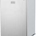 BLACK+DECKER 2.5 Cu. Ft. Compact Refrigerator, ENERGY STAR Certified, Single Door Mini Fridge with Chiller Compartment, Personal Fridge for Home or Dorm Room, R600a Refrigerant, BCRK25V,Stainless Look