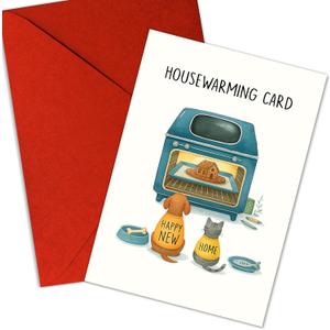 3 x Happy New Home Housewarming Greeting Card – Celebrate Your Space, Exciting New Beginnings – Gift for Homeowners, Friends, Family – 8x5.3 Inch (Home Housewarming)