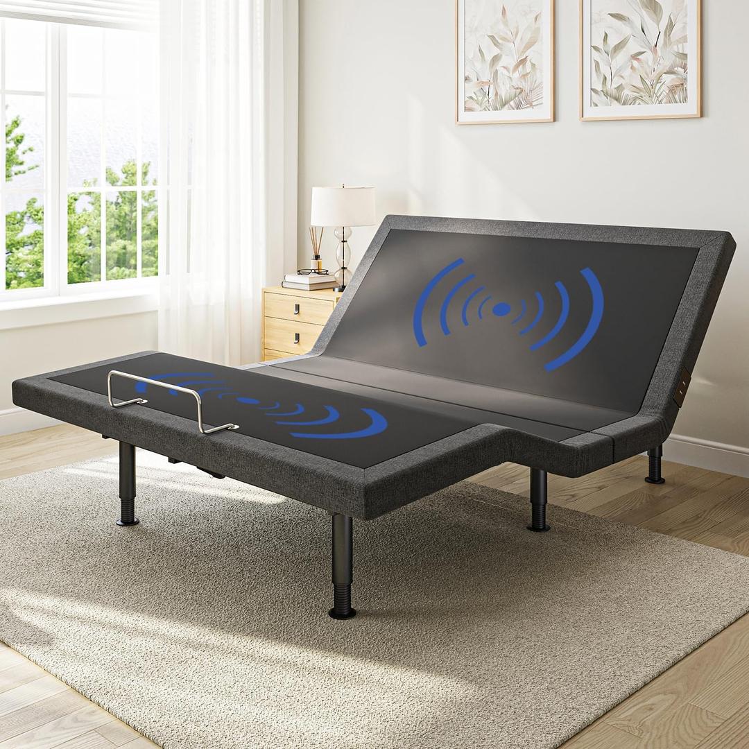 kaipuyiree Queen Size Adjustable Bed Frame with Massage & Zero Gravity - Electric Bed Frame with Remote, USB Charging, LED Night Light, 10-14.5" Adjustable Height, 900LBS Capacity, Quiet Motor