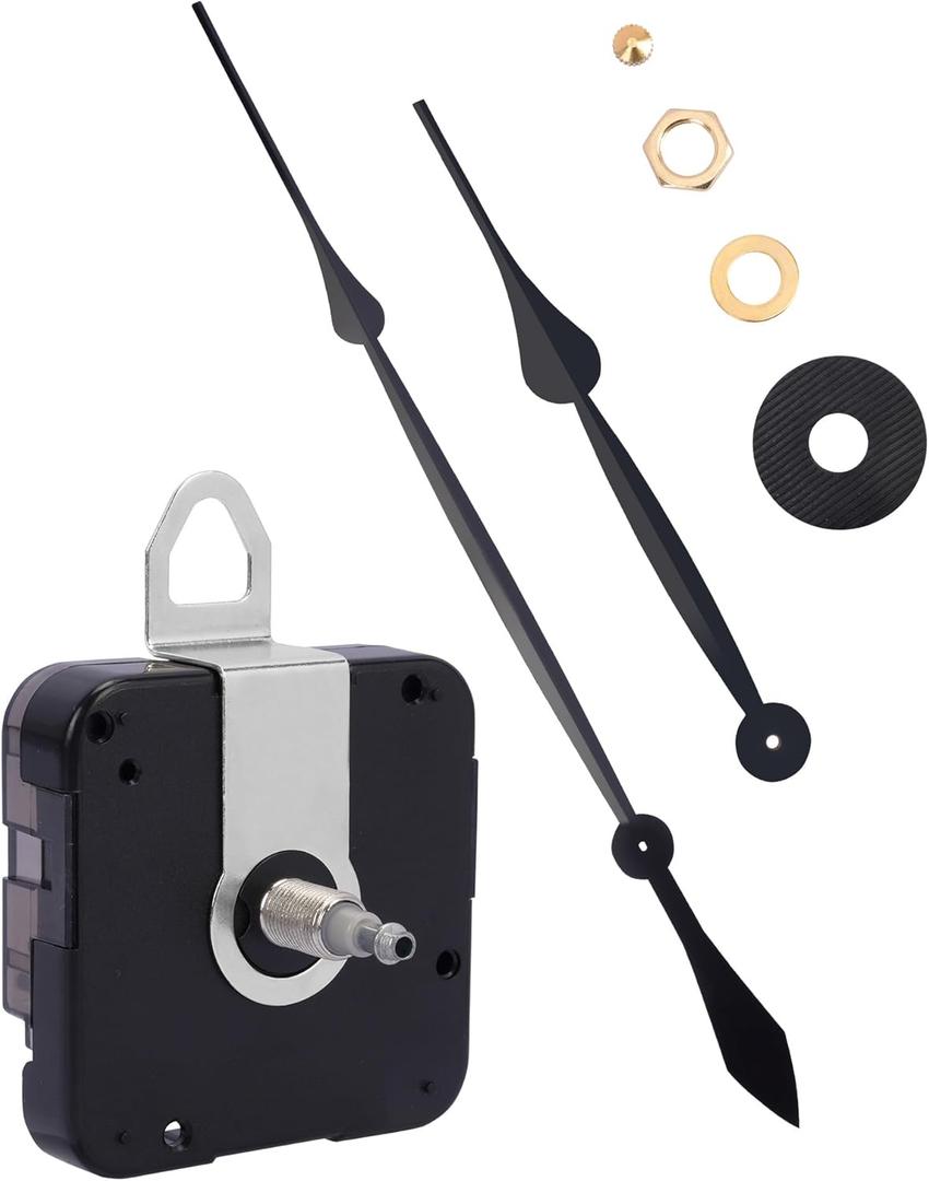 High Torque Clock Movement with 17.7" Clock Hands  Large Wall Clock Motor Replacement for 36" to 50" DIY Clocks  Battery-Operated, Clock Mechanism Kit (Total Shaft: 13/16 inch)