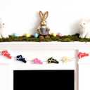 6.5 FT Easter Bunny Garland Decoration Colorful Flocking Rabbit Hanging Farmhouse Ornament Spring Themed Party Banner Favors Supplies Happy Easter Home Decor for Mantle Fireplace Wall