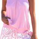 ROSEWE Modest Tankini Swimsuits for Women, Two Piece Athletic Womens Bathing Suits Blouson Tank Tops with Board Shorts (Large, Pink)