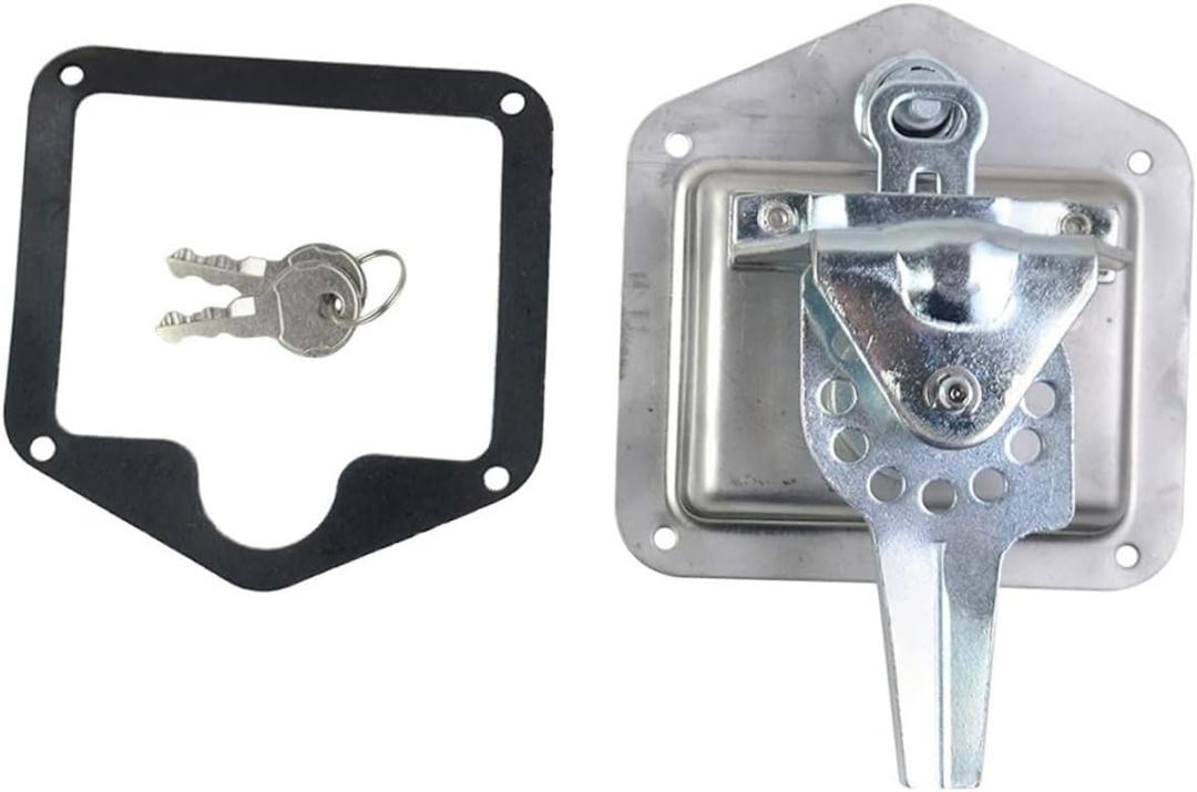 Mobestech 1set Handle Stainless Steel Locking Latch Keys Tool Box Lock for Rv Trailer and Camper Heavy Duty Replacement Latch for Enhanced Security