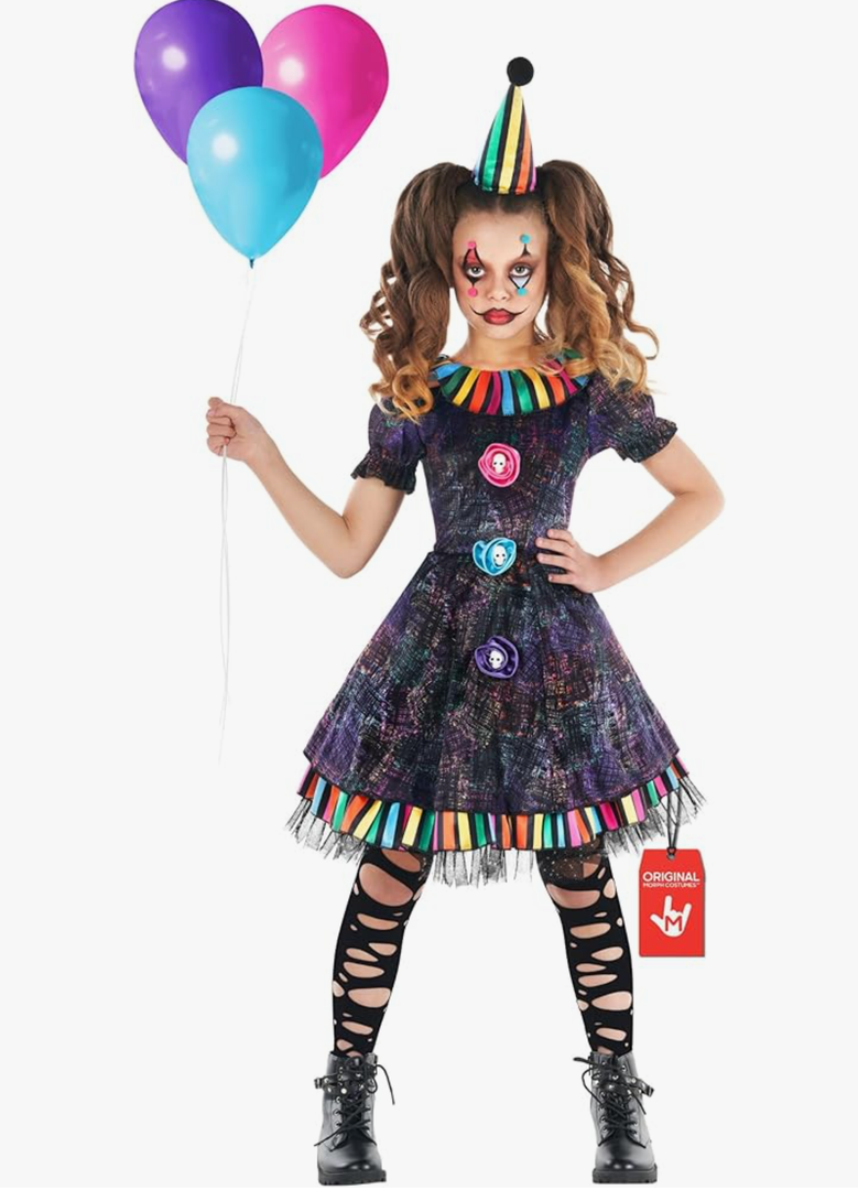 Morph Clown Costume For Girls, Girls Clown Costume, Creepy Costumes For Kids, Halloween Costumes For Kids