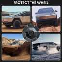 4PCS Wheel Caps for Tesla Cybertruck 2024 2025, Removable ABS Wheel Center Caps Compatiable with Tesla Cybertruck Accessories 2024 2025 (black)