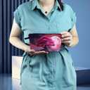 3 x Pink World Tree Makeup Bag Floral Giant Tree Cute Organizer Bag Zipper Pouch Pink Moon Tree Print Cosmetic Bag Present for Women Friends