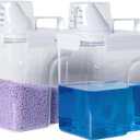 Laundry Detergent Container,2Pack -68oz Laundry Detergent Dispenser with 5 labels for Laundry Room, Laundry Scent Beads, Powder,Bleach,Soap,Fabric Softener Storage and Organization.