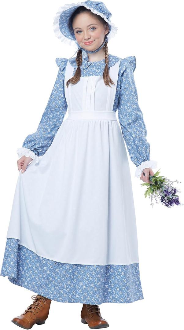 California Costumes, Pioneer Girl,Child Costume Medium (Blue/White), Medium