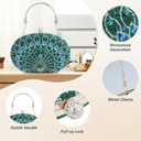 Simcat Clutch Purses for Women, Rhinestone Glitter Peacock Evening Handbag Formal Clutch Bag for Wedding Party Prom (Green)