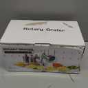 Rotary Cheese Grater with Handle, Kitchen Speed Hand Crank Vegetable Slicer, Potato Hash Brown Shredder Spinning Nut Grinder with 3 Replaceable Stainless Steel Drum Blades (White)