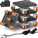 2000 lb Capacity - Heavy Duty Furniture Movers with Wheels and Moving Dolly, Includes Furniture Lifter Jacks Tool Set, Gliders, Sliders, 5 Rollers Casters Cart. Easily Move Furniture, Piano, Equipment (6.9" x 6.9", Black)