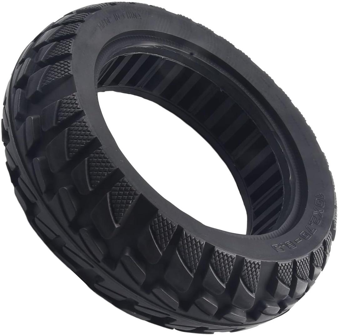 10 Inch 10X2.70-6.5 Solid Tire For Electric Scooter, Rubber Off-Road Tyre, Puncture-Proof Tyre Off-Road Tire Compatible For 70/65-6.5 And 255X70 Models, Black
