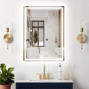 20X28 Inch LED Bathroom Mirror with Lights Anti-Fog Stepless Dimmable 3 Color LED Mirror for Bathroom Brightness Easy to Install Bathroom Vanity Mirror Touch Sensor Explosion-proof Horizontal/Vertical (20"L x 28"W)