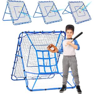 Volleyball Baseball Rebounder Net, Softball Rebounder Pitchback Net Quick Adjustments, Quick Adjustments Lacrosse Bounce Back Practice Equipment, Ideal for Outdoor Indoor and Backyard Training (5FTx4FT)