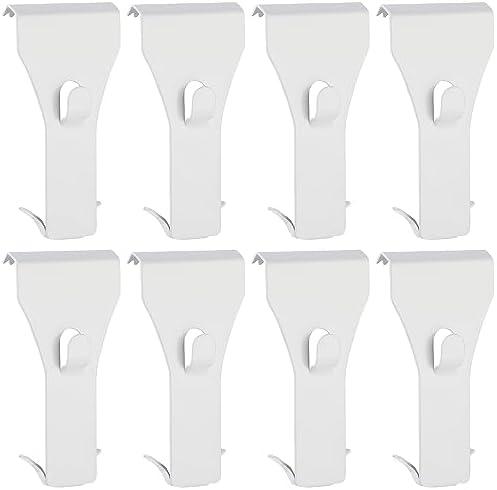 Ripeng 8 Pieces Brick Wall Clips and Hooks for Hanging Outdoors No Drill, Brick Hangers Fit 2-1/4 to 2-3/8 Inch Hooks to Hang Wall Decor, Pictures, Christmas Decorations Hangers (White)