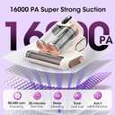 Mattress Vacuum Cleaner Cordless 16Kpa Bed Handheld Vacuum, Vacuum Cleaner with 253.7nm UV-C Light,HEPA Filter & Ultrasonic, Portable Vacuums for Bed Sofa Couch Crib Gifts for women men her white