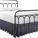 Cottingon Dorm Bed Skirt Twin XL 46" with Split Corners, 100% Microfiber Soft and Stylish, College Room Essential, Extra Long Dust Ruffle for Extended Beds, Dark Grey