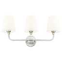 METWET Bathroom Light Fixtures, Brushed Nickel Vanity Lights with Flared White Fabric Shade, 3 Light Wall Sconce, Modern Sconces Wall Lighting for Hallway Bedroom, VL837-BN-3