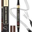 LAVONE Eyebrow Pen, 2-in-1 Eyebrow Pencils for Women with 4 Tip Microblading Eyebrow Pencil and Curved Precise Brow Pencil, Waterproof Eyebrow Pencil Create Full, Natural Hair-Like Brows, Light Brown
