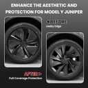 Model Y Wheel Covers 19 inch Juniper Crossflow 2025 2026,19" Swirl Style Matte Black Wheel Hubcaps Compatible with Tesla Model Y Accessories 2025 2026(Refreshed Juniper Only 4PCS)