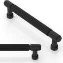 10 Pack Matte Black Knurled Cabinet Pulls 5 Inch(128mm) Kitchen Cabinet Handles Cabinet Hardware Drawer Pulls (5" Hole Center)
