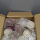 45 Pcs(3.9 In/100 mm) Velvet Christmas Ornaments Balls Set, Brown Red Neutral Christmas Tree Ornaments, Flocked Xmas Tree Balls for Xmas Holiday Party Decorations