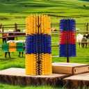 2PCS Livestock Scratching Brush Goat Scratcher Brush Post with Cleaning Tool, Grooming and Massage Scratch Brushes for Goat Horse Cow Sheep, Animals Back Scratching Itch Brushes