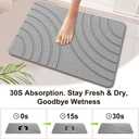 Stone Bath Mat for Bathroom Quick Drying Shower Mats Super Absorbent Diatomaceous Earth Stone Mats, Easy to Clean & Odorless, 23.6 15.5 Inch Grey